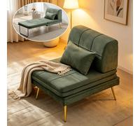 Wumagin Fauteuil Convertible 1 Place 3 en 1, Chauffeuse Canapé-lit Fauteuil Convertible avec Coussin pour Les Chambres d'amis et Les Petits Espaces (Vert)