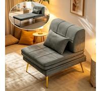 Wumagin Fauteuil Convertible 1 Place 3 en 1, Chauffeuse Canapé-lit Fauteuil Convertible avec Coussin pour Les Chambres d'amis et Les Petits Espaces (Gris Foncé)