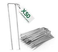 WUNDERGARDEN Lot de 50 piquets de Fixation en Acier galvanisé pour bâche Anti-Mauvaises Herbes - 150x25mm - Ø2,7mm