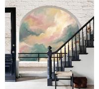 WunM Studio Papier peint panoramique nature Motifs de luxe modernes,tie-dye nuage abstrait murale intissée non adhésive,colle requise,250x175cm,décoration salon chambre