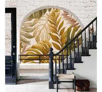 WunM Studio Papier peint panoramique nature plantes tropicales,feuilles de palmier vert olive murale intissée non adhésive,colle requise,184x127cm,décoration salon chambre