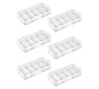 WUNZILO 6Pcs Boîte de Rangement Plastique - BoîTe à Bijoux, Transparent Stable BoîTe D'Assortiment 10 Compartiments en Transparent, Ajustables pour Ranger Les Vis, Boucles d'oreilles, Perles