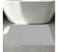 WUQINC Tapis de Douche Antiderapant 50 x 75 cm Séchage Rapide Ultra Absorbant Tapis en Pierre Super Absorbants Facile à Nettoyer pour Salle de Bain, Douche, Baignoire, Gris Clair