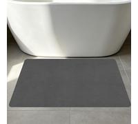 WUQINC Tapis de Douche Antiderapant 50 x 75 cm Séchage Rapide Ultra Absorbant Tapis en Pierre Super Absorbants Facile à Nettoyer pour Salle de Bain, Douche, Baignoire, Gris Foncé