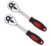 wuqyehr Lot de 2 petites clés à cliquet 1/4" avec 72 dents | Cliquet réversible avec fermeture rapide et poignée antidérapante, 15 cm de long pour voiture, moto et montage de meubles