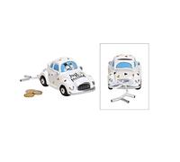 Wurm 1 tirelire en forme de voiture Just Married - Décoration en céramique blanche - Multicolore - 16 x 7 x 8 cm