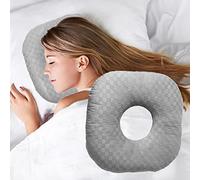 Wuronsa Oreiller de perçage d'oreille pour dormeurs sur le côté avec un trou d'oreille pour CNH et douleur d'oreille, inflammation d'oreille, escarres de pression, oreiller de couchage latéral en
