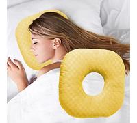 Wuronsa Oreiller de perçage d'oreille pour dormeurs sur le côté, Oreiller avec un trou d'oreille pour CNH et douleur d'oreille, inflammation d'oreille, escarres, Oreiller de couchage latéral en forme