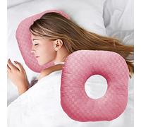 Wuronsa Oreiller de piercing d'oreille pour les personnes dormant sur le côté, oreiller avec trou d'oreille pour CNH et douleurs d'oreille, inflammation d'oreille, escarres, oreiller de sommeil