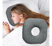 Wuronsa Oreiller pour perçage d'oreille pour dormeurs sur le côté, oreiller avec trou d'oreille pour CNH et douleurs d'oreille, inflammation d'oreille, escarres de pression, oreiller de sommeil
