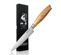 Wusaki Fujiko - Couteau Universel 12cm design japonais lame damas 10CR manche bois d'olivier - Vendu dans un coffret