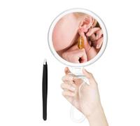 Wusideday Miroir de maquillage | Réglable | Miroir grossissant 30X/50X | Pour femmes et hommes | Beauté Camping Salle de bain Bureau Vanity Porte-monnaie Mural Salon Dortoir Maison
