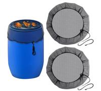 WUSJCOF Filet Anti-Moustique pour Récupérateur d'Eau de Pluie 2 Pièces, Couvercle de Tonneau Ajustable, Filet de Protection contre Feuilles et Larves de Moustiques, Filet de Protection 95cm