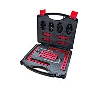 Wusvive Lot de 16 colliers de serrage d'angle 90° en alliage d'aluminium | 2 tailles 140 mm et 6 x 9 cm, équerres de serrage à angle droit de précision, étui de rangement, noir/rouge
