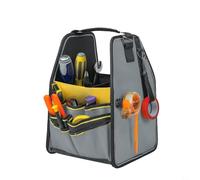 Wusvive Sac à outils d'électricien en nylon Oxford 34 cm, 12 poches | Tissu résistant à l'usure, pieds et poignées en caoutchouc, bandoulière, grande capacité de rangement