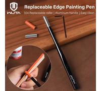 WUTA - applicateur de peinture de bord en cuir, tête de rouleau remplaçable, stylo à rouleau de teinture de bord avec 2 rouleaux de rechange, outils d'artisanat du cuir, bricolage Black ( 1pcs )