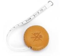 WUTA Mètre ruban enroulable en cuir de vachette massif fabriqué à la main, mini échelle portable, jaune