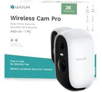 WUUK caméra exterieure sans Fil 2K supplémentaire, nécessite Une Homebase existante, Pas de Frais mensuels, autonomie de 240 Jours, Vision Nocturne, WiFi 2.4/5GHz, Compatible avec Alexa et Google