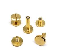 WUUKEPSG 5 Vis, Clous Et Rivets En Cuivre Et Laiton Massif Pour Ceinture, Portefeuille, Sac, Album Photo, Livre de Comptes/Cambered Head/9Mm