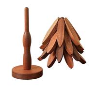 Wuvfojca Dessous De Plat en Bois Forme Sapin 10x10x22 Cm Dessous De Plat en Forme d'arbre Lot De 4 Supports Isolants en Bois Pliables pour Plats Chauds Protège-Table Décoratif pour Noël Cuisine
