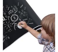 Wuvfojca Papier Peint Ardoise 200x45cm Film Tableau Noir Rouleau PP Tableau Noir Autocollant Tableaux Craie Mural Écrire Dessiner Peindre Souligner À La Craie Présentation Pour Salles De ureau
