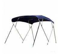WUXTOKV Bimini pour Bateau, Taud pour Bateau, 800D Oxford Anti Solaire 99% avec Tissu PU, 4 Poutres, 1.9mm Alu, Montage Complet(Blue,235 cm/92.5in)