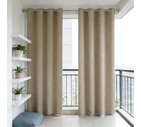 WUXXIANG Rideau Occultant 60 x 180 cm Bloquer Lumiere, Anti Chaleur, Thermique Isolant, Anti Froid, Chaleur UV Bruit Rideaux Salon Moderne pour Salon Chambre Cuisine Dressing, Beige