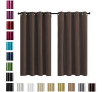 WUXXIANG Rideaux Occultant et Obscurcissant 180 x 230 cm Thermiques Isolants Anti Froid Anti Bruit, Rideaux Occultants à Oeillets 2 Panneaux, avec Cravates, pour Maison Chambre, Marron