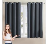 WUXXIANG Rideaux Occultant et Obscurcissant 70 x 140 cm Thermique Isolant Anti Froid et Chaleur, Rideau Occultant avec Œillets, avec Cravates, pour Maison Salon, Gris