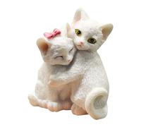 Wuyooprt Figurine de couple de chats | Décoration d'animaux pour table, statuette de décoration de table, figurines de chaton en résine pour salon, chambre à coucher, statue d'animal et bureau