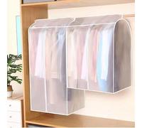 Wuyue Hua Housse de protection pour vêtements avec fermeture éclair 3D - Étanche - Sacs de rangement pour garde-robe, costumes, vêtements - Cintre pour penderie - Organisateur suspendu
