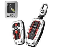 WUZUTU Coque de e voiture en métal pour Ford Escape compatible avec Ford Ranger Mondeo Edge Ecosport Bronco Sport Maverick F250 F350 Lincoln Corsair 2025 Coque porte-clés en silicone 4 boutons