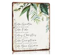 WVPJJNXAFN The Five Solas Reformed Theology Metal Tin Sign 12x8 Inch | Classic five solas metal tin sign listing sola scriptura sola fide sola gratia solo Christo sola deo gloria