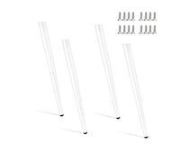 WWERTYY Lot de 4 Pieds de Meubles réglables en métal Blanc 35 cm Pieds de Chaise de Bureau de Remplacement pour canapé, Armoire, Commode, lit, Bureau, crédence