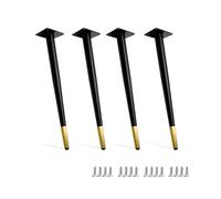WWERTYY Lot de 4 Pieds de Meubles réglables en métal pour canapé, Armoire, Chaise, Commode, lit, Bureau, Pieds de Chaise de Bureau, Pieds de Bureau à café, Robustes et élégants, Noir/doré,