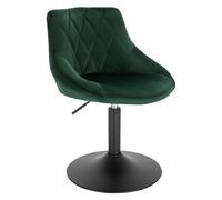 WWOLTU Tabouret de bar, Chaise Coiffeuse en Velours, Vert Foncé | Tabouret de bistrot Pivotante, Réglable en Hauteur 42-58 cm, avec Dossier, Structure métallique, pour Cuisine, Salon Chambre