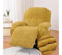 WWQQKJ Housse de Fauteuil Relax Extensible 1 Places, Jacquard Peluche Housse de Fauteuil Relax Inclinable Electrique avec Poche, 4 Pièce Lavable Protege de Meubles pour Canapé(Gingembre,2 Places)