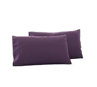 WWYL Bedding Lot de 2 taies d'oreiller unies en microfibre pour cheveux et peau, hypoallergéniques, douces, confortables et respirantes avec fermeture à enveloppe, violet, 50 x 70 cm