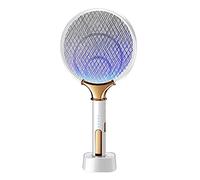 WWYL Raquette Anti-moustiques,Tapette à Mouches électrique, Tueur De Mouches Tapette à Moustiques électrique Bug Zapper Raquette Chauve-Souris USB Rechargeable (Blanc)
