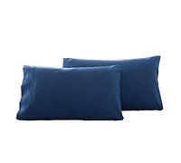 WWYL Taie Oreiller,Lot de 2 Taie d'oreiller Rectangulaire en Microfibre Fermeture à Enveloppe Soin de Votre Peau et Antichute de Cheveux (Bleu,45 x 70 cm)