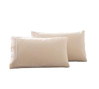 WWYL Taie Oreiller,Lot de 2 Taie d'oreiller Rectangulaire en Microfibre Fermeture à Enveloppe Soin de Votre Peau et Antichute de Cheveux (RizJaune,45 x 70 cm)