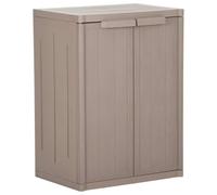 WXGTBKPR Armoire de jardin en plastique aspect bois, armoire d'extérieur compacte avec 2 étagères, meuble de rangement résistant aux intempéries, 65 x 45 x 88 cm