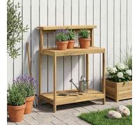 WXGTBKPR Banc de jardin en bois d'acacia massif, blanc | Bois massif robuste, beaucoup d'espace de rangement, poste de travail polyvalent, design moderne