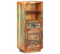 WXGTBKPR Buffet haut 45 x 32 x 110 cm en bois vieilli massif, buffet au design vintage avec porte, tiroir et 2 étagères, armoire rustique pour salon
