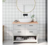 WXGTBKPR Plateau de lavabo en chêne massif - 100 x 30 x 4 cm - Non traité | Fabriqué à la main, polyvalent, construction robuste
