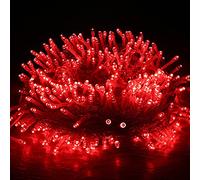 WxiaoD Guirlande Lumineuse 20m 200LED Lumières d'arbre de Noël Décoration Extérieur Intérieur IP65 Étanche, 8 Modes d'éclairage Chaine de Lampe pour Arbre,Fête,Mariage,Jardin,Halloween, Rouge
