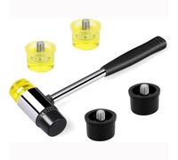 Wxinsheng Maillet en Caoutchouc à Double Face, 25mm Mini Marteau en Caoutchouc Remplaçable à Double Face avec 4 Têtes de Marteau de Rechange,pour Le Cuir,Le Bois, Les Bijoux