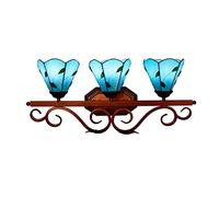 WXKAGF Applique Murale d'intérieur de Style LED à Trois têtes, Lampes à Ampoule à Abat-Jour en Verre Bleu, Lampe de Couloir E27 pour Salon, Salle à Manger, Chambre à Coucher, Miroir de courtoisie,