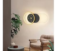 WXKAGF Applique Murale Horloge LED à intensité Variable avec télécommande, Appliques murales Modernes pour Enfants pour Chambres à Coucher, Applique Murale de Fond déco intérieure avec Abat-Jour en