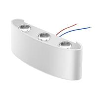 WXKAGF Applique Murale LED veilleuse créative décoration de la Maison Teinte Couleur Applique Murale 6 W Applique Murale Moderne Haut vers Le Bas Applique Murale intérieure en Aluminium brossé, Blanc